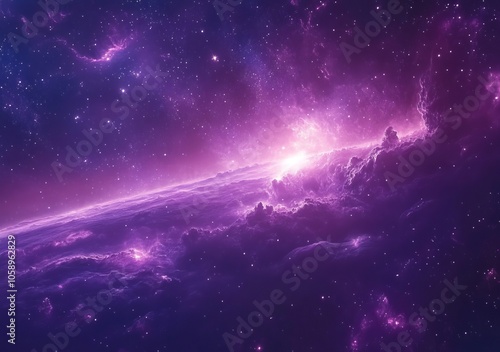 Purple Nebula in Deep Space