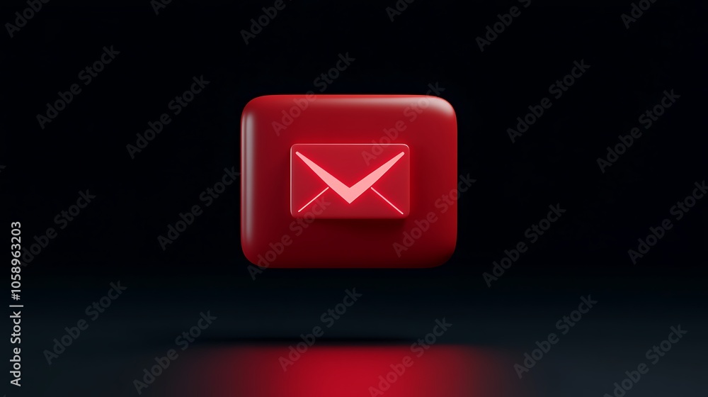 Modern Notification Icon on Sleek Background Modern Notification Icon on Sleek Background