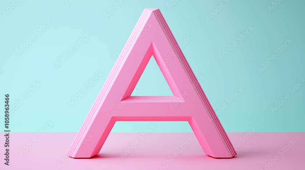 Softly Designed Letter A Illustration in Pastel Colors