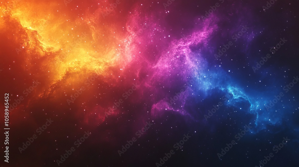 Naklejka premium Vibrant Nebula in Deep Space