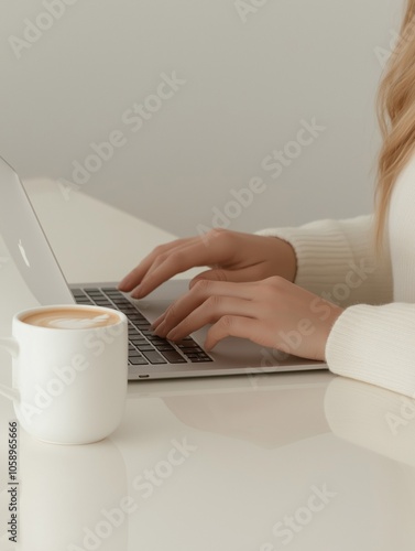woman working on laptop
