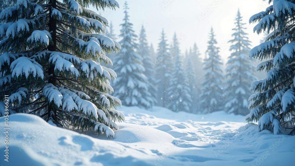 Enchanting Winter Forest: Snowy Evergreens for Holiday Cards, Seasonal Marketing, and Festive Promotions Enchanting Winter Forest: Snowy Evergreens for Holiday Cards, Seasonal Marketing, and Festive Promotions