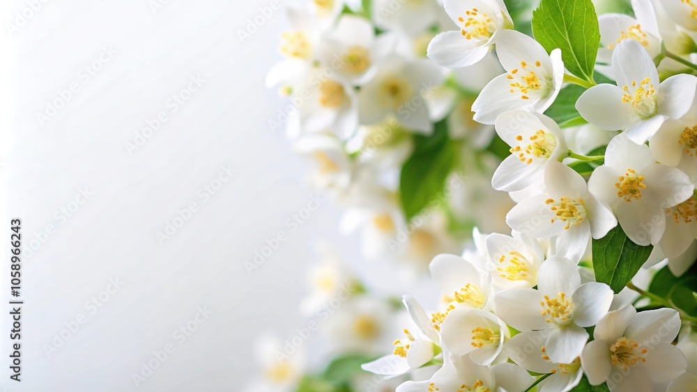White jasmine flower isolated on white background White jasmine flower isolated on white background