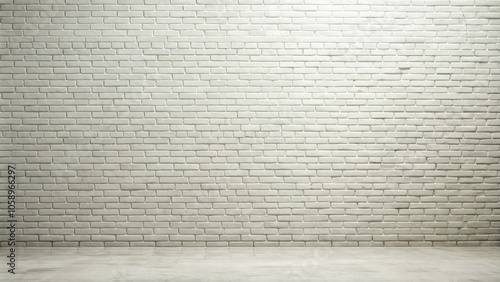 White wide-angle wall with brick background