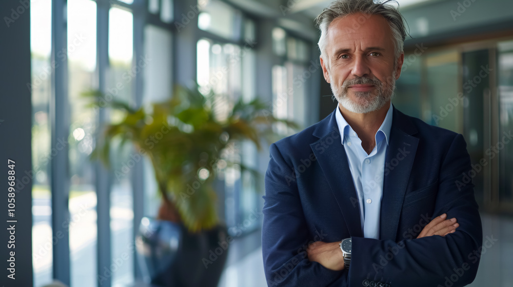 Successful Mature Businessman in a Modern Office Successful Mature Businessman in a Modern Office