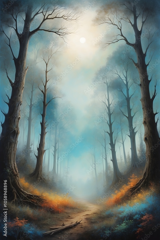 Obraz premium Gemälde - Landschaft - Hintergrundgrafik