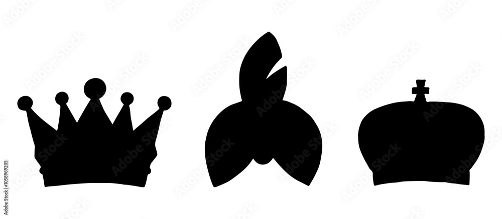 Silhouettes of the Three Kings' Crowns - PNG Silhouettes of the Three Kings' Crowns - PNG