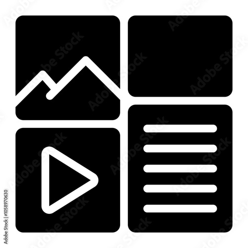 content management glyph icon