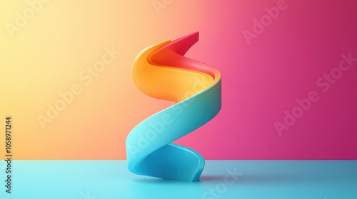 Abstract Colorful Shapes - 3D Geometric Design