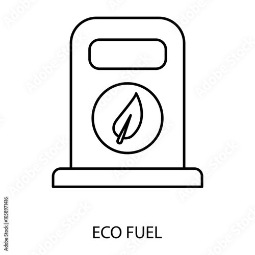 eco fuel concept line icon. Simple element illustration. eco fuel concept outline symbol design.