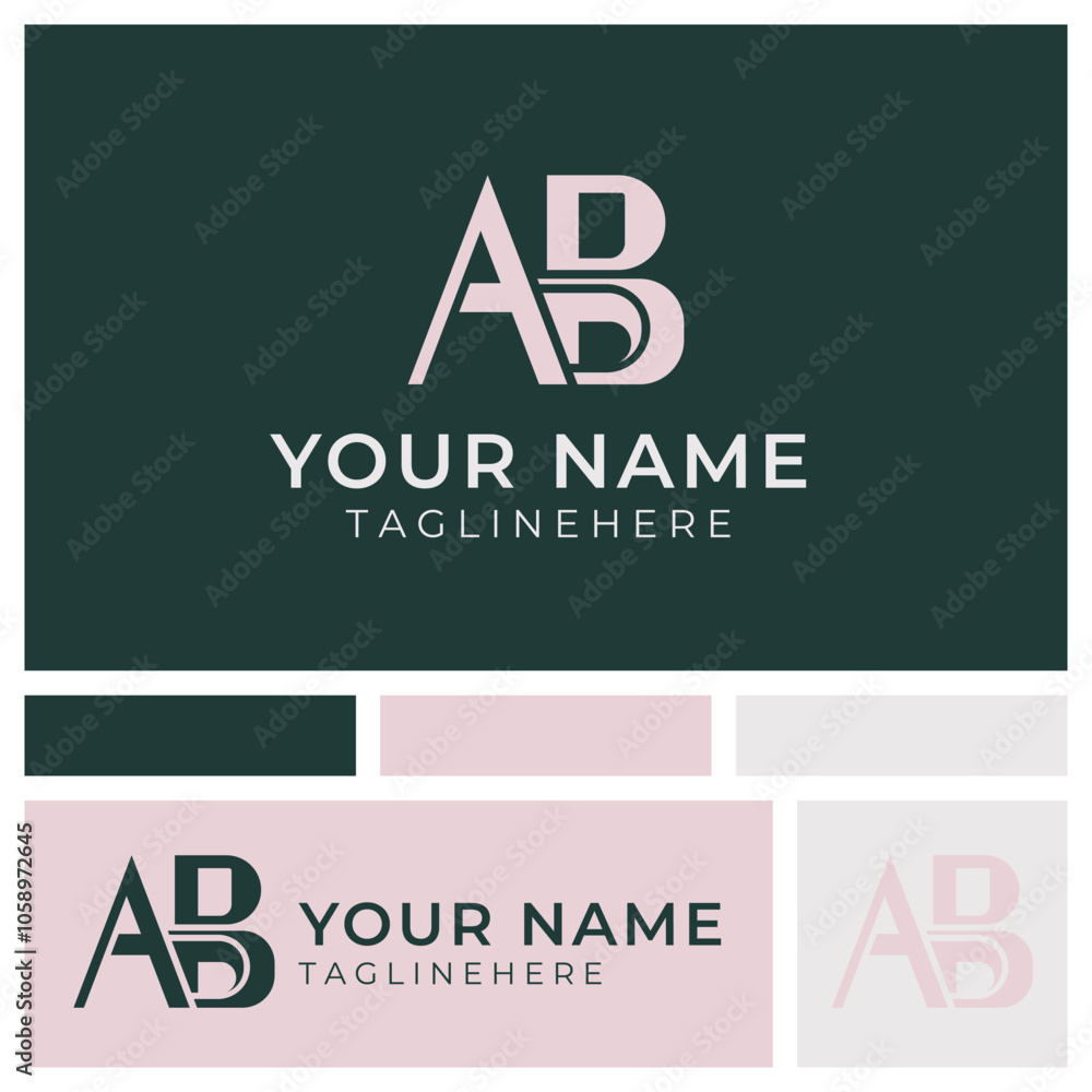 Obraz premium Letter AB Logo Design Template
