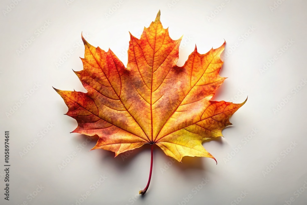 A stark white background showcases the intricate details of a weathered maple leaf, a testament to the season's passage. A stark white background showcases the intricate details of a weathered maple leaf, a testament to the season's passage.