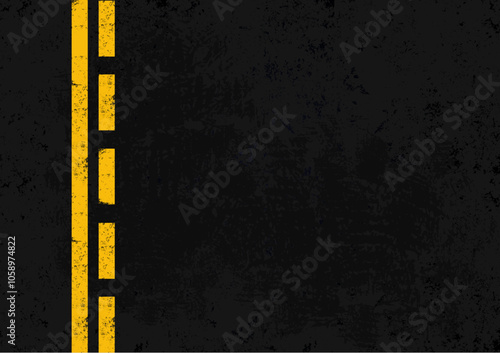 asphalt with yellow stripes - vector background