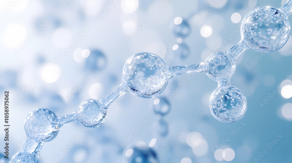 Cosmetics ingredients, water molecules background material Cosmetics ingredients, water molecules background material