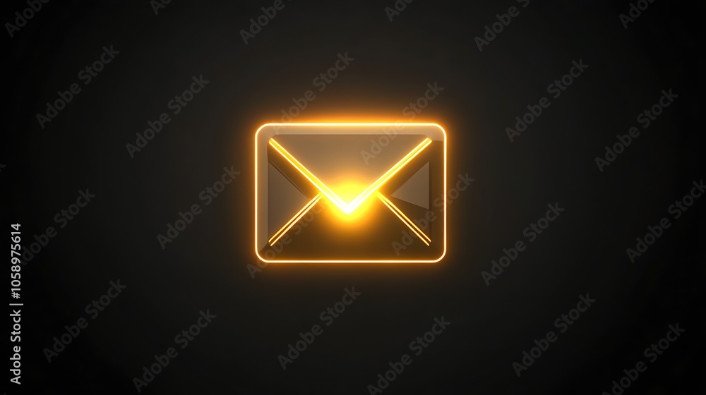 Glowing Envelope Icon for Notification Purpose Glowing Envelope Icon for Notification Purpose