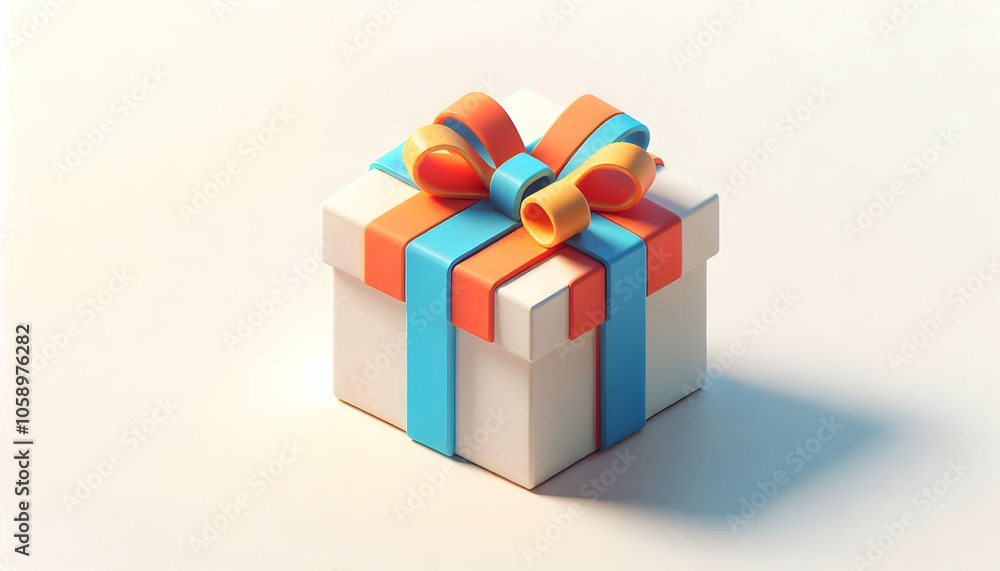 3D Icon Plain Background Wrapped Present Colorful Ribbons Ample Copy Space Perfect for Holiday Gifts 3D Icon Plain Background Wrapped Present Colorful Ribbons Ample Copy Space Perfect for Holiday Gifts