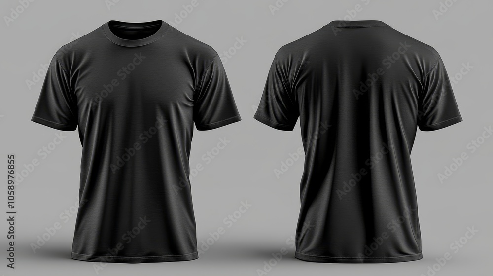 Blank black t-shirt mockup with transparent background Blank black t-shirt mockup with transparent background