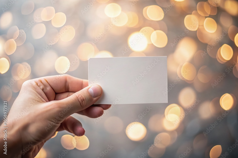 Business Card Mockup Hand Holding Blank Contact Information Business Card Mockup Hand Holding Blank Contact Information