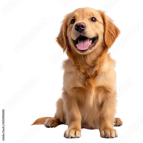 golden retriever isolated on white background