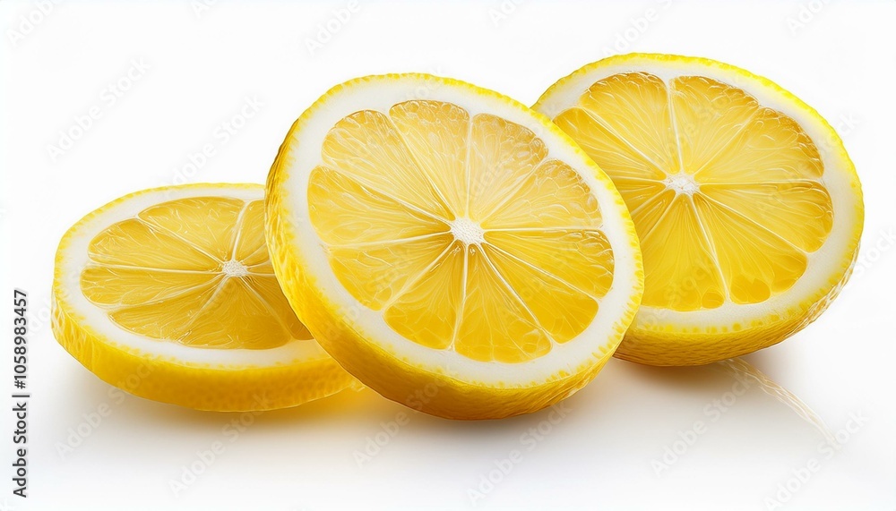 Lemon slices isolated on transparent or white background Lemon slices isolated on transparent or white background