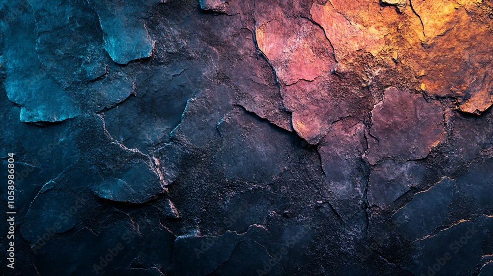 Textured Dark Surface With Glowing Highlights Textured Dark Surface With Glowing Highlights