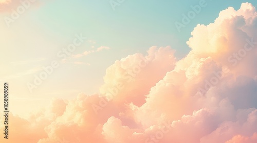 Soft Pastel Clouds in Gentle Light Blending Together