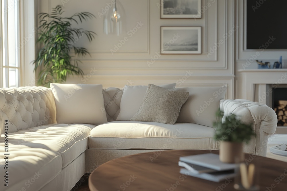 Obraz premium Bright and Inviting Modern Living Room Setup