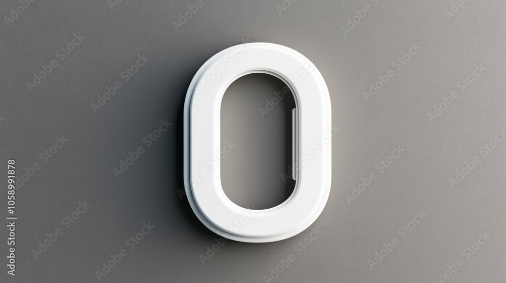 White glossy 3D letter O on a textured gray background, creating a modern and minimalist design with soft shadows and highlights. White glossy 3D letter O on a textured gray background, creating a modern and minimalist design with soft shadows and highlights.