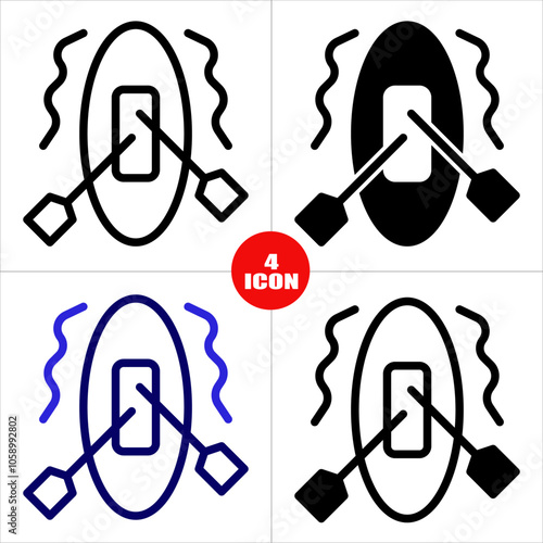 Rafting Icon with 4 Style