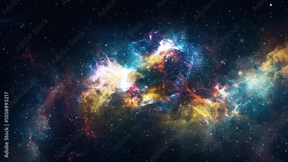 Bright nebula with stars and vivid colors, creating a deep-space atmosphere. Suitable for space exploration visuals and sci-fi themes. Bright nebula with stars and vivid colors, creating a deep-space atmosphere. Suitable for space exploration visuals and sci-fi themes.