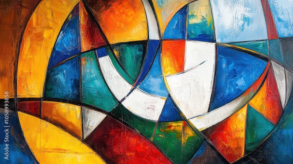Fototapeta premium Bold Abstract Oil Painting in Vibrant Colors