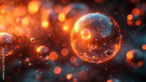 Glowing, Translucent Spheres - Abstract Design.