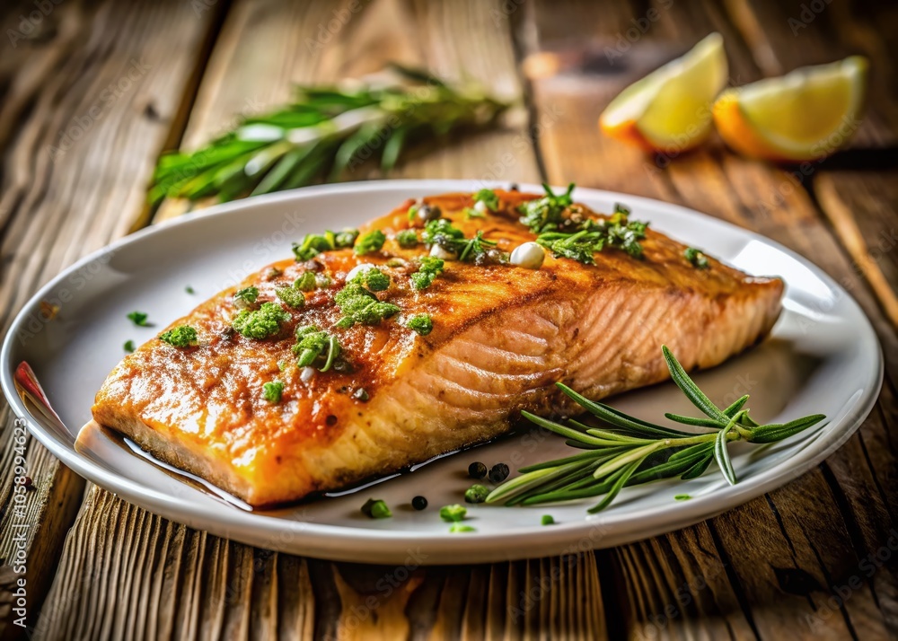 **Grilled Salmon Plate - Delicious Food Photography** **Grilled Salmon Plate - Delicious Food Photography**
