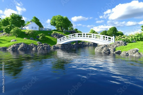 Stunning Ancient Bridge Over Tranquil Water Scene