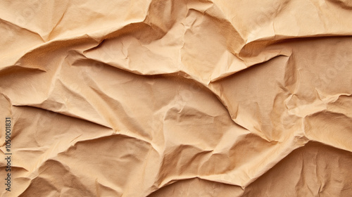 Wallpaper Mural Close-up of crumpled brown paper texture with light and shadow creating an abstract pattern of creases and folds. Torontodigital.ca