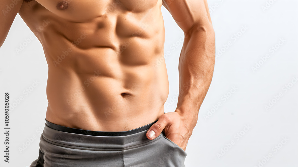 Muscular Male Torso with Defined Abs Muscular Male Torso with Defined Abs