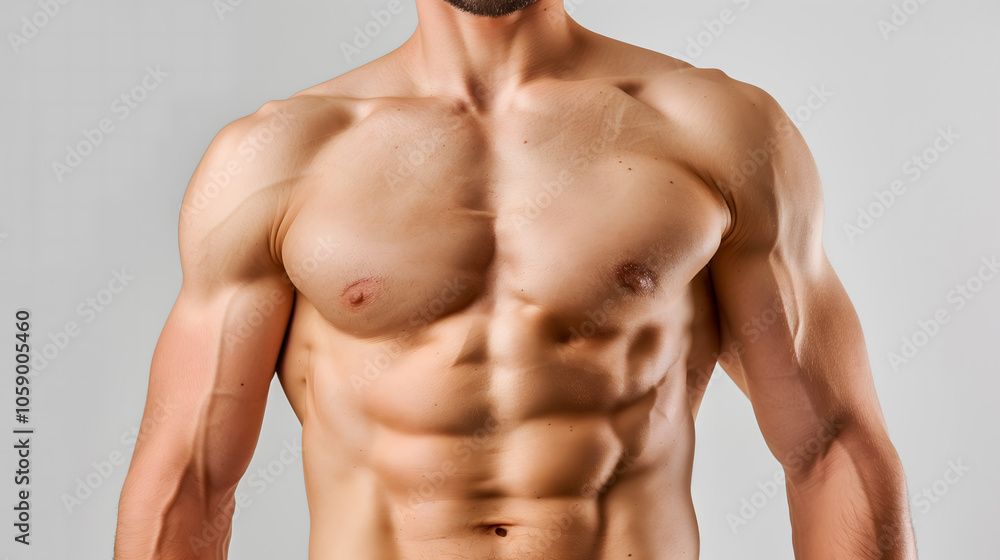 Muscular Male Torso with Defined Abs Muscular Male Torso with Defined Abs