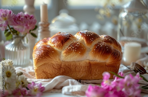 Freshly Baked Loaf Of Bread On Wooden Cutting Board