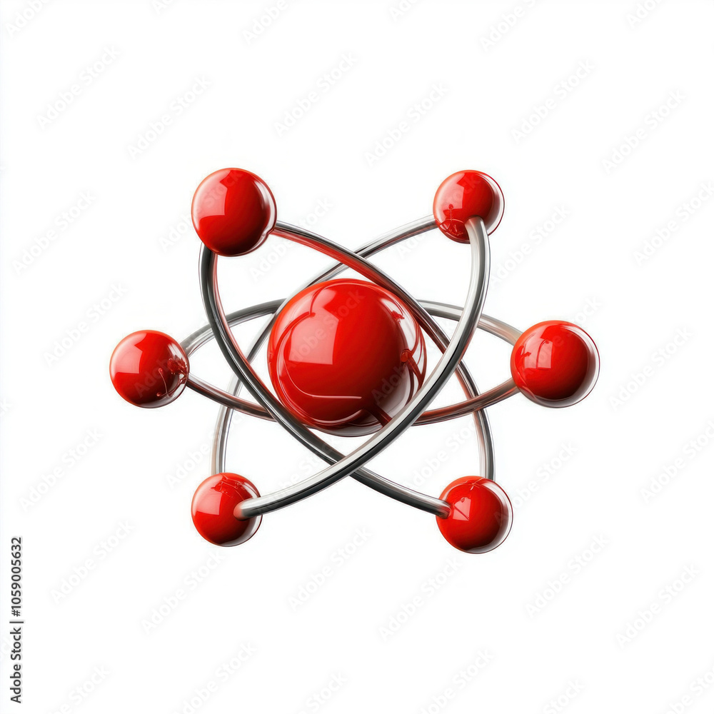 3D Model of an Atom with Electrons 3D Model of an Atom with Electrons
