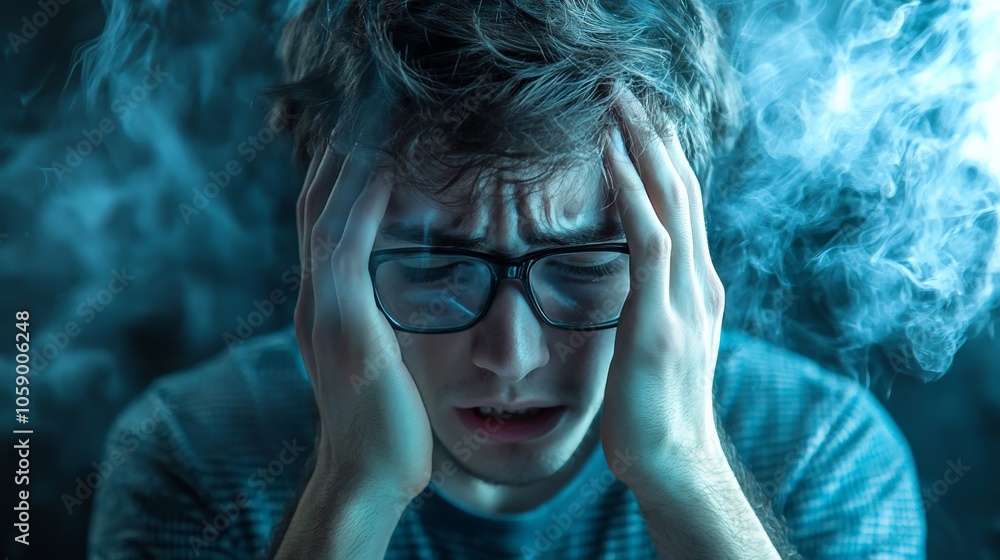 A person distracted by a strong emotion, unable to focus on the task at hand A person distracted by a strong emotion, unable to focus on the task at hand