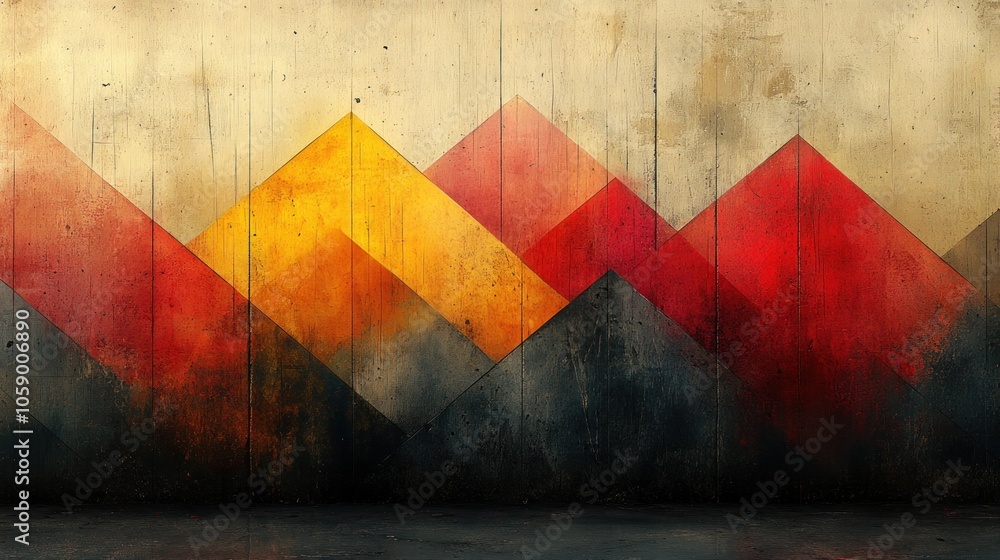 Naklejka premium Abstract Geometric Mountain Landscape