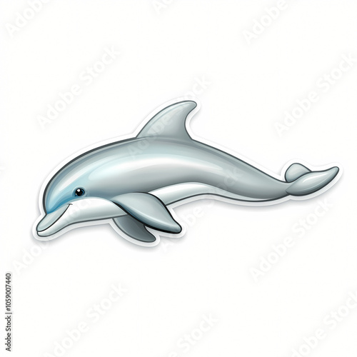 Cute Dolphin Illustration in Cartoon Style photo