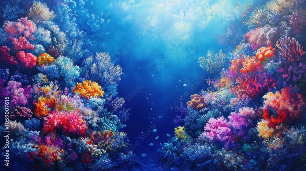 Naklejka premium Underwater Coral Reef Paradise