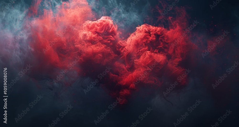 Abstract Red And Blue Smoke Swirls On Black Background Abstract Red And Blue Smoke Swirls On Black Background