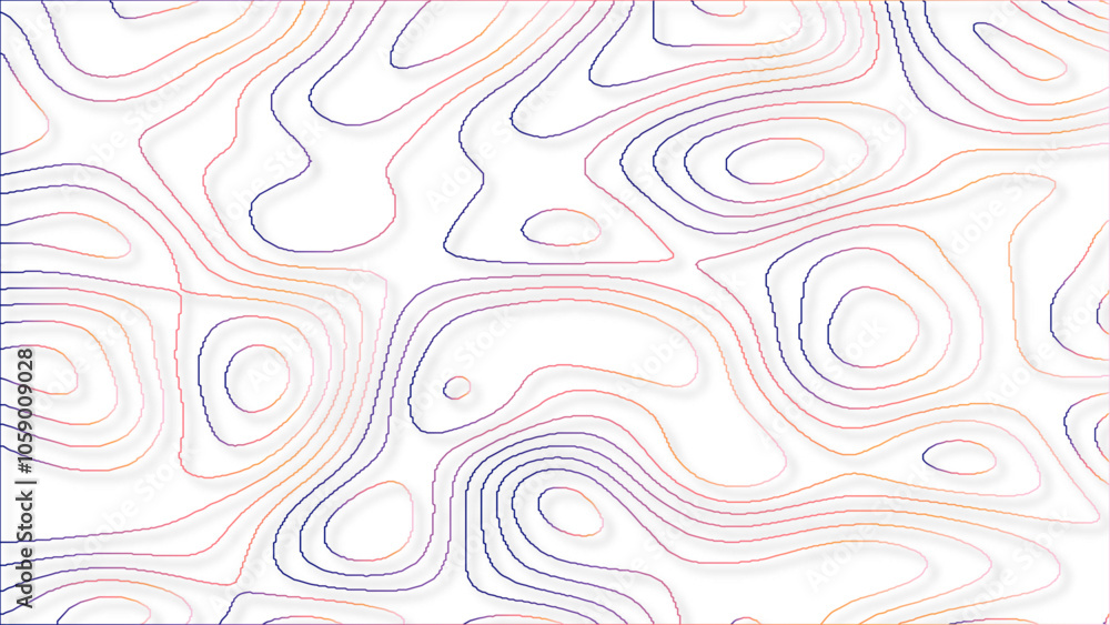 The concept of a topographic contour in line map vector. Contour ...