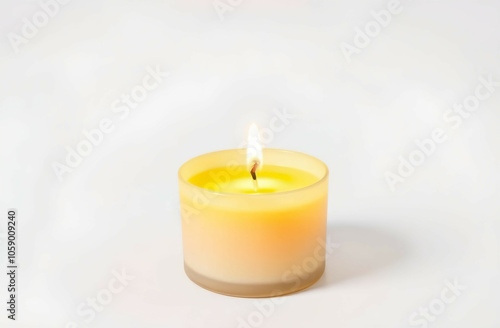 Wallpaper Mural burning candle isolated in white background Torontodigital.ca