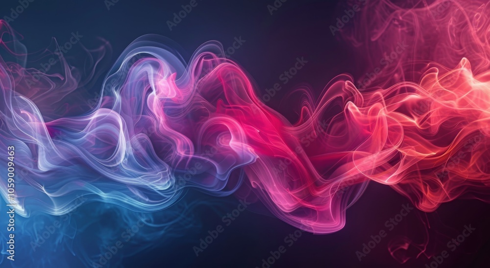 Abstract Digital Smoke Swirls in Red, Pink, and Blue on a Dark Background Abstract Digital Smoke Swirls in Red, Pink, and Blue on a Dark Background
