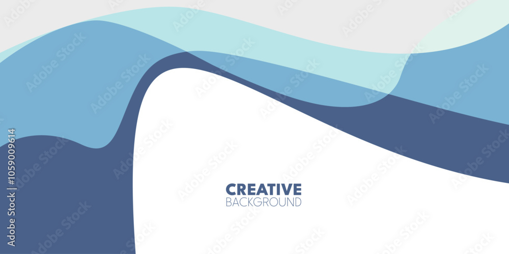A white background with overlapping, light and dark blue, wavy shapes. A white background with overlapping, light and dark blue, wavy shapes.