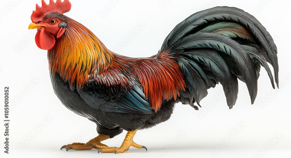 Fototapeta premium Objects squawking on a black background. Clipping path attached to this image.