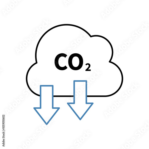 reduce co2 concept line icon. Simple element illustration. reduce co2 concept outline symbol design.